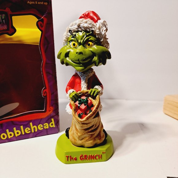 VTG Dr. Seuss How The Grinch Stole Christmas Grinch Bobblehead 2002 by ToySite - Picture 8 of 11